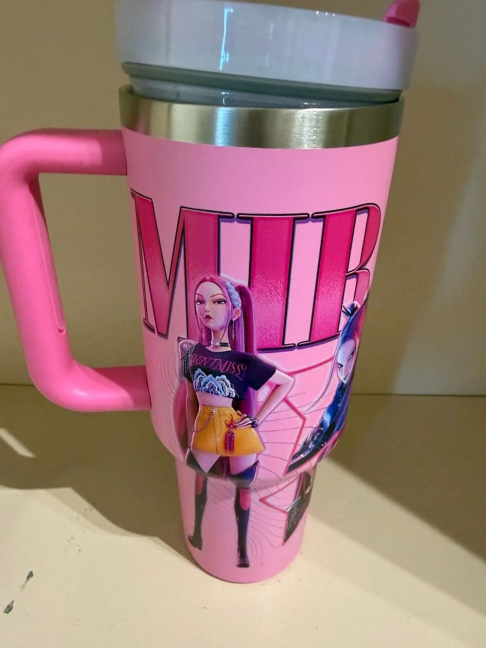 Stanley Pink 40oz Travel Tumbler Lid with Logo - Picture 3 of 7